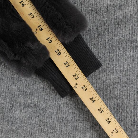 Heartloom Jacket XS Meg Bomber Fur Plush Ribbed Varsity Striped Multi Fur Chic - Picture 11 of 11